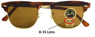 B-15 XLT Lenses on Ray Ban Sunglasses 