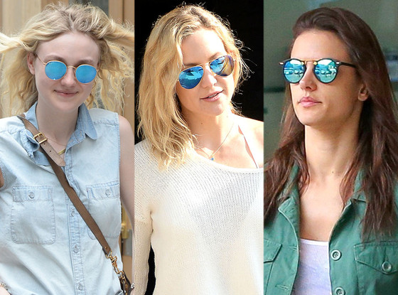 blue mirror sunglasses celebrities