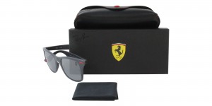 RAY BAN FERRARI LIMITED EDITION RB4195M GREY / GREY LENS MIRROR SUNGLASSES