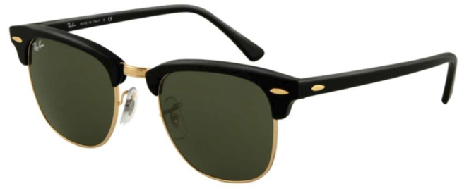 RAY BAN BLACK CLUBMASTER SUNGLASSES RB 3016 W0365