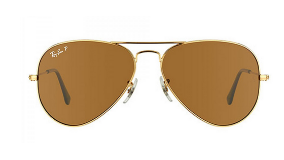 RAY-BAN AVIATORS GOLD WITH BROWN LENSES RB 3025 