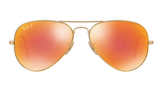 RAY BAN AVIATOR MATTE GOLD ORANGE MIRRORED SUNGLASSES RB 3025 112/4D