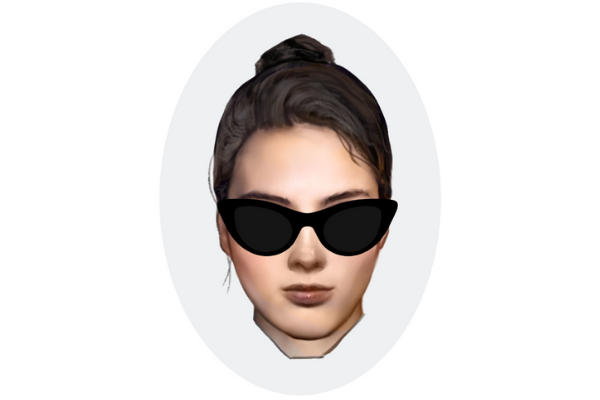 Oval Face shape with cat-eye sunglasses