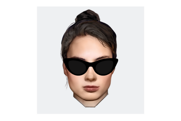 Square Face shape with cat-eye sunglasses