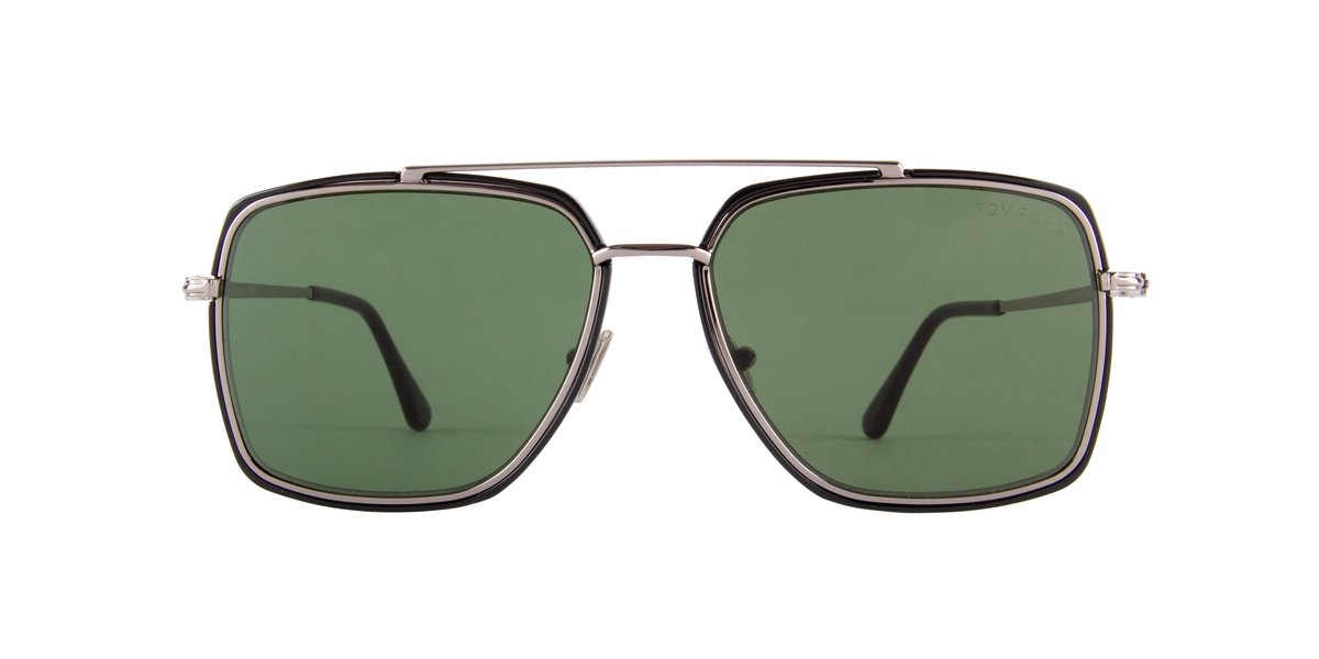 Tom Ford - Shiny Black : Green - Non Polarized