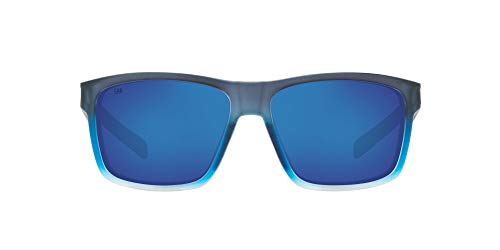 Costa Del Mar Men's Slack Tide Polarized Rectangular Sunglasses, Bahama Blue Fade/Grey Blue Mirrored Polarized-580G, 60 mm
