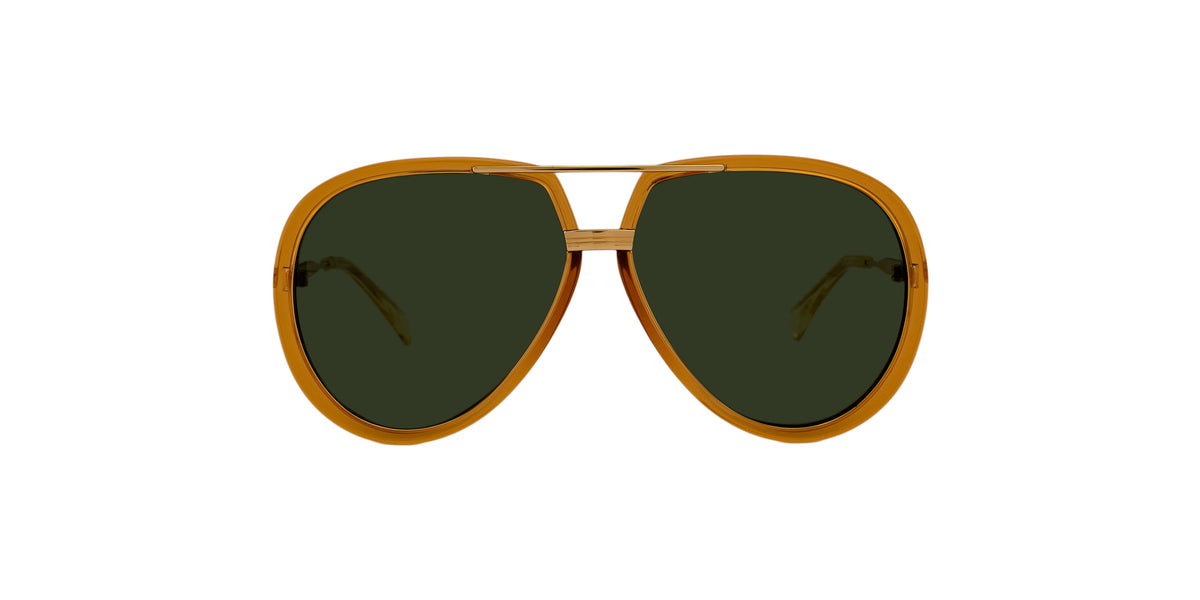 GG0904S - Yellow-Gold-Green / Solid Bottle Green - Non Polarized