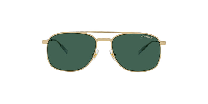 Mont Blanc - MB0143S - Gold-Gold-Green : Solid Green - Non Polarized